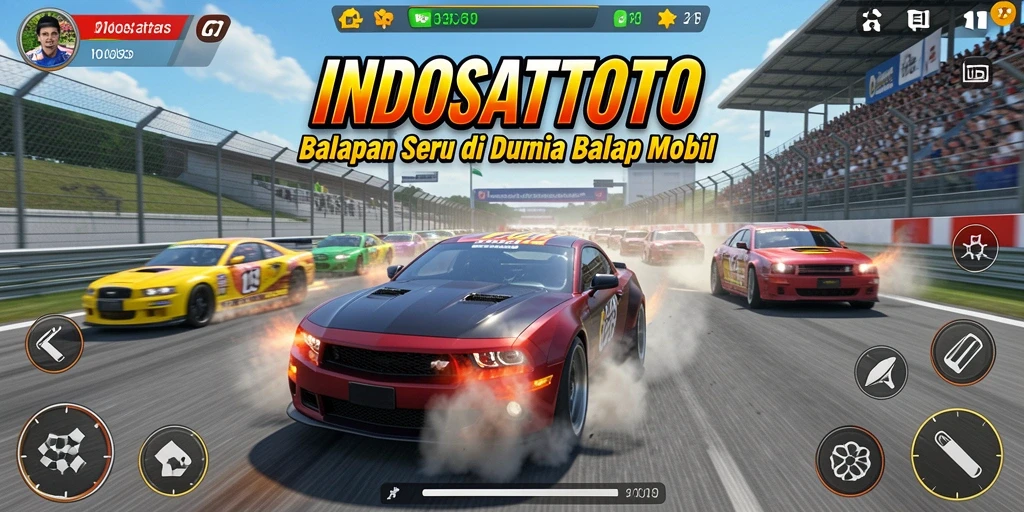 Gameplay Racing seru di INDOSATTOTO dengan mobil berkecepatan tinggi.