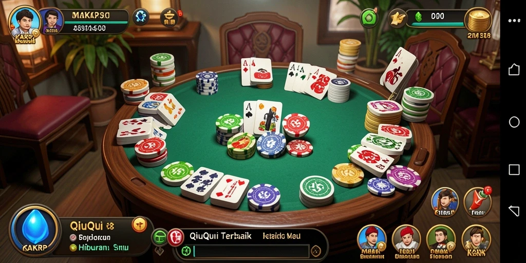 Tampilan gameplay seru QiuQiu dalam KAKRP saat pemain bersaing.
