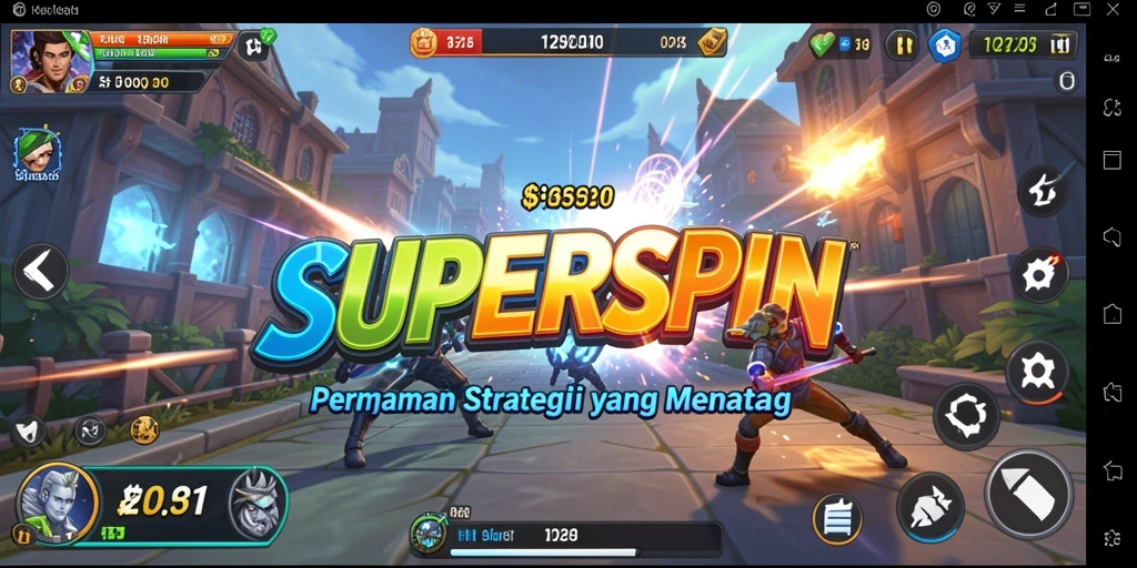 Gambaran gameplay <strong>SUPERSPIN</strong> yang seru dan strategis.